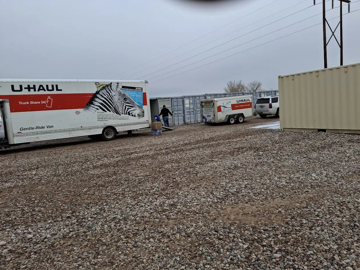 Wide graveled driveway at Fort Knox Self Storage Vernal — easy loading and unloading access for trucks and trailers