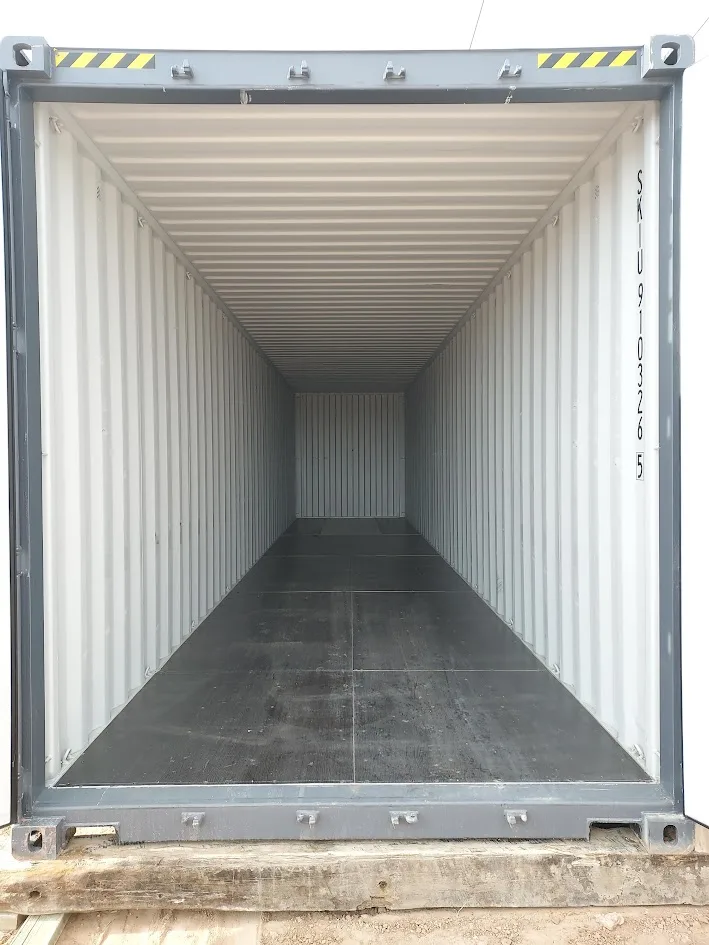 Steel container interior — clean corrugated walls at Fort Knox Vernal